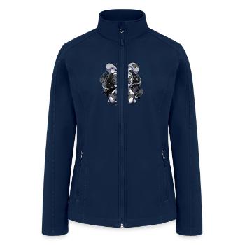 Voodoo Doll Black White Goth - Women’s Soft Shell Jacket - navy - Front