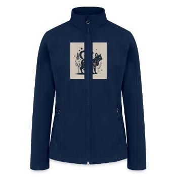Wilderness Landscape Cat - Women’s Soft Shell Jacket - navy - Front