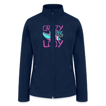 Crazy Marine Biology Lady - Women’s Soft Shell Jacket - navy - Front