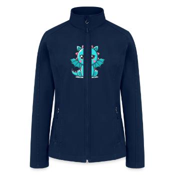 Cute Dragon Cyan/ Cute Baby Dragon - Women’s Soft Shell Jacket - navy - Front