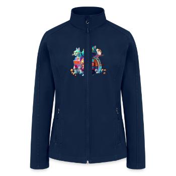 Business Cat in Creative Brainstorming Session - Women’s Soft Shell Jacket - navy - Front