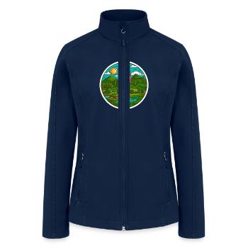 Cartoon Landscape - Women’s Soft Shell Jacket - navy - Front
