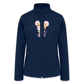 Cute mouse skateboarding - Women’s Soft Shell Jacket - navy - Front