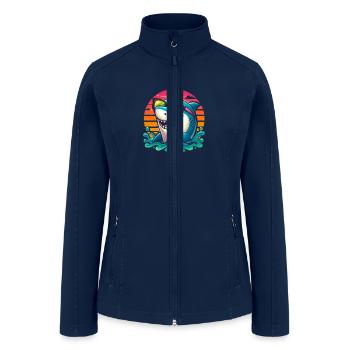 funny shark cool for shark lovers - Women’s Soft Shell Jacket - navy - Front