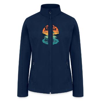 Searching For Nessie Illustration - Women’s Soft Shell Jacket - navy - Front