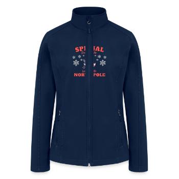 North Pole package Pregnancy announcement - Women’s Soft Shell Jacket - navy - Front