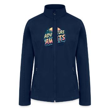 Adventure Awaits, But It Costs Money –Funny Travel - Women’s Soft Shell Jacket - navy - Front