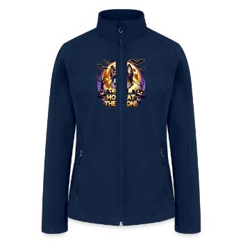 Moon Howl – The Cute Halloween Wolf - Women’s Soft Shell Jacket - navy - Front