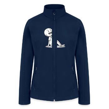 create a minimalistic cartoon illustration - Women’s Soft Shell Jacket - navy - Front