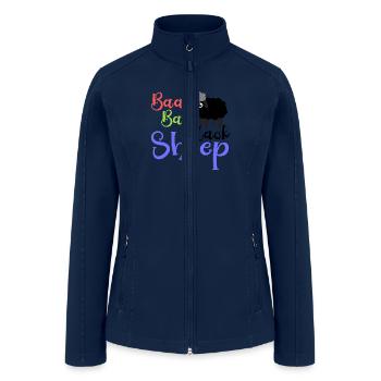 Baa Baa Black Sheep – Whimsical Nursery Rhyme Art - Women’s Soft Shell Jacket - navy - Front