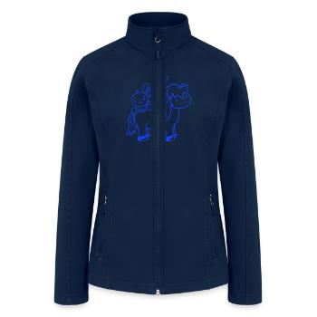 2 Rabbit Bird Horse Riding Rider Little Horse Team - Women’s Soft Shell Jacket - navy - Front