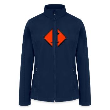 Rabbit Warning Sign Ski Bunny Skiing Danger Zone - Women’s Soft Shell Jacket - navy - Front