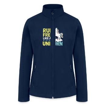 Run Free Like a Unicorn - Women’s Soft Shell Jacket - navy - Front