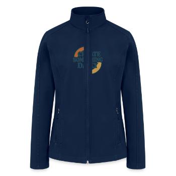 Create Something Daily Retro Motivational Quote - Women’s Soft Shell Jacket - navy - Front