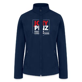 JoeyPinz Logo in Talking Bubble in black - Women’s Soft Shell Jacket - navy - Front