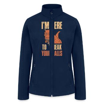 Im Here To Break Your Balls Funny Billiards - Women’s Soft Shell Jacket - navy - Front