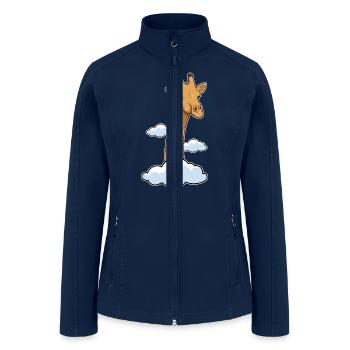 Giraffe With Clouds - Women’s Soft Shell Jacket - navy - Front