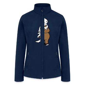 Duck Riding Head Sitting Horse Rider 2 Friends Fun - Women’s Soft Shell Jacket - navy - Front