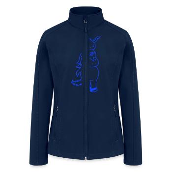 Bunny Horse Riding Rider Pony Horsey Waving Cute - Women’s Soft Shell Jacket - navy - Front