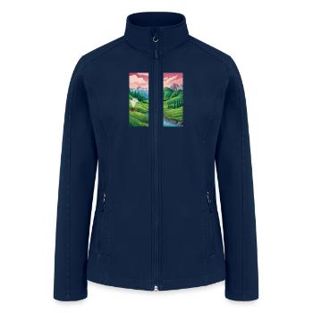 view of sea - Women’s Soft Shell Jacket - navy - Front