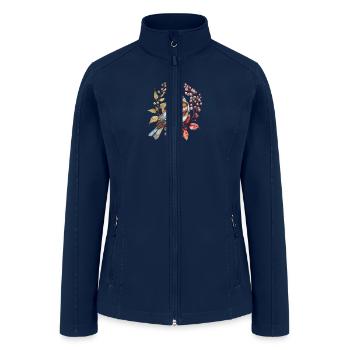Art Nouveau Birds Clipart, Birds Clipart - Women’s Soft Shell Jacket - navy - Front