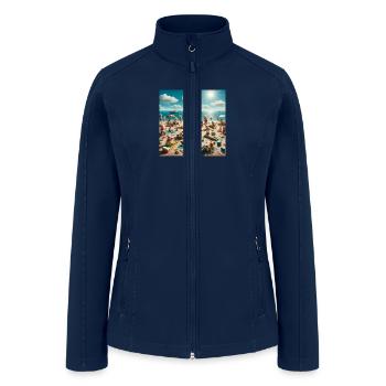 Pigs on the Beach - Women’s Soft Shell Jacket - navy - Front