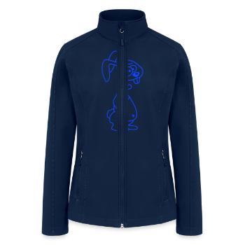 Rabbit Terrified Anxious Desperate Confused Cool - Women’s Soft Shell Jacket - navy - Front
