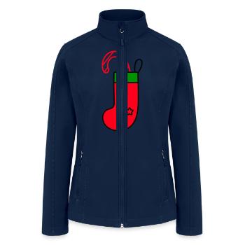 christmas sock with candy cane - Women’s Soft Shell Jacket - navy - Front