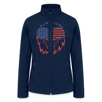 Eagle Face Sunglasses USA Flag 4th of July Gifts - Women’s Soft Shell Jacket - navy - Front