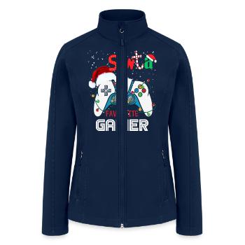 Santa s Favorite Video Game Christmas Pajama - Women’s Soft Shell Jacket - navy - Front