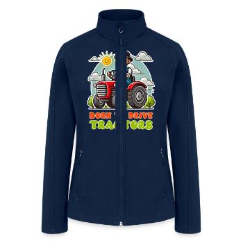 Tractor Enthusiast Art - Women’s Soft Shell Jacket - navy - Front