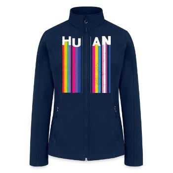 human, various queer flags 1 - Women’s Soft Shell Jacket - navy - Front