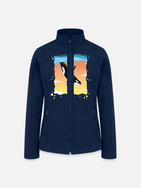 Killer Whale Jump - Women’s Soft Shell Jacket - navy