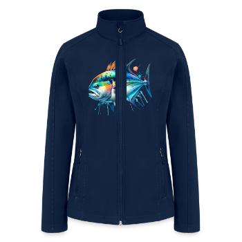 Giant Trevally Fish - Women’s Soft Shell Jacket - navy - Front