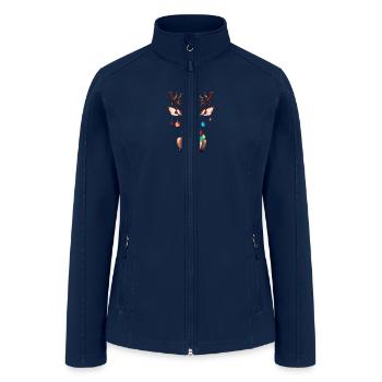 Glowing Reindeer - Women’s Soft Shell Jacket - navy - Front