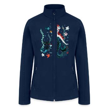 Martini Mermaid Redhead - Women’s Soft Shell Jacket - navy - Front