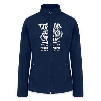 Weights And Wine - Women’s Soft Shell Jacket - navy - Front