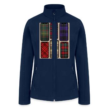 Tartan Scotland Scottish England style - Women’s Soft Shell Jacket - navy - Front