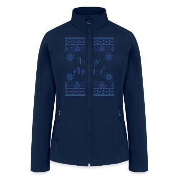 Merry Christmas, Ugly Christmas Sweater - Women’s Soft Shell Jacket - navy - Front
