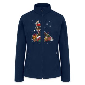 Chistmas Season Santa Australian Shepherd - Women’s Soft Shell Jacket - navy - Front
