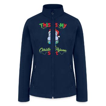 This Is My Christmas Pajama Shirt Xmas Pyjama - Women’s Soft Shell Jacket - navy - Front
