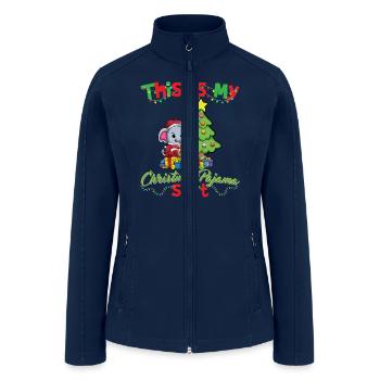 This Is My Christmas Pajama Shirt Xmas Pyjama - Women’s Soft Shell Jacket - navy - Front