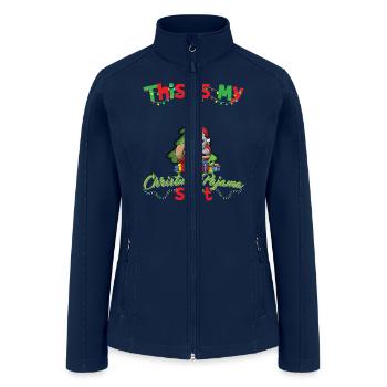 This Is My Christmas Pajama Shirt Xmas Pyjama - Women’s Soft Shell Jacket - navy - Front