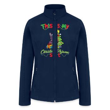 This Is My Christmas Pajama Shirt Xmas Pyjama - Women’s Soft Shell Jacket - navy - Front