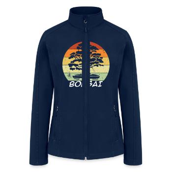 Bonsai Retro Sunset - Women’s Soft Shell Jacket - navy - Front