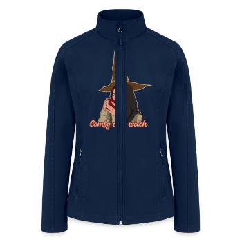 Comfy Cozy Witch Christmas Holiday Season - Women’s Soft Shell Jacket - navy - Front