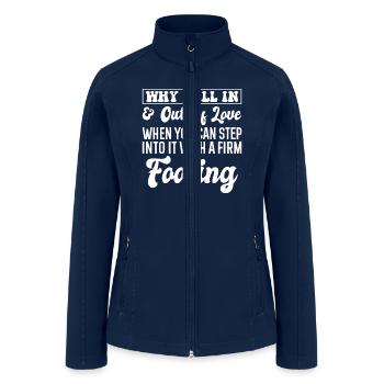 Step into Love with a firm Footing - Women’s Soft Shell Jacket - navy - Front