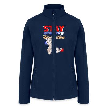 Always optimistic dog design. - Women’s Soft Shell Jacket - navy - Front