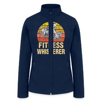 Fitness Whisperer Funny Weightlifting Gym Workout - Women’s Soft Shell Jacket - navy - Front