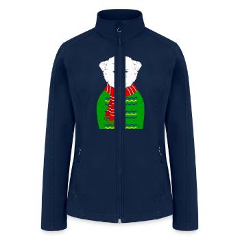 Polar Bear Dressed For The Cold Arctic Winter Funn - Women’s Soft Shell Jacket - navy - Front